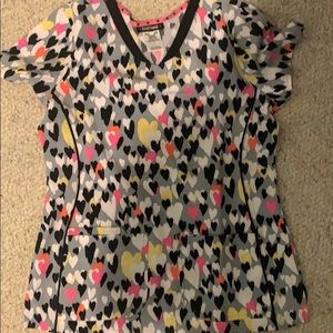 Heart scrub top never worn